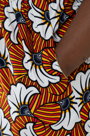 Simi African Prints Maxi Dress (Orange)