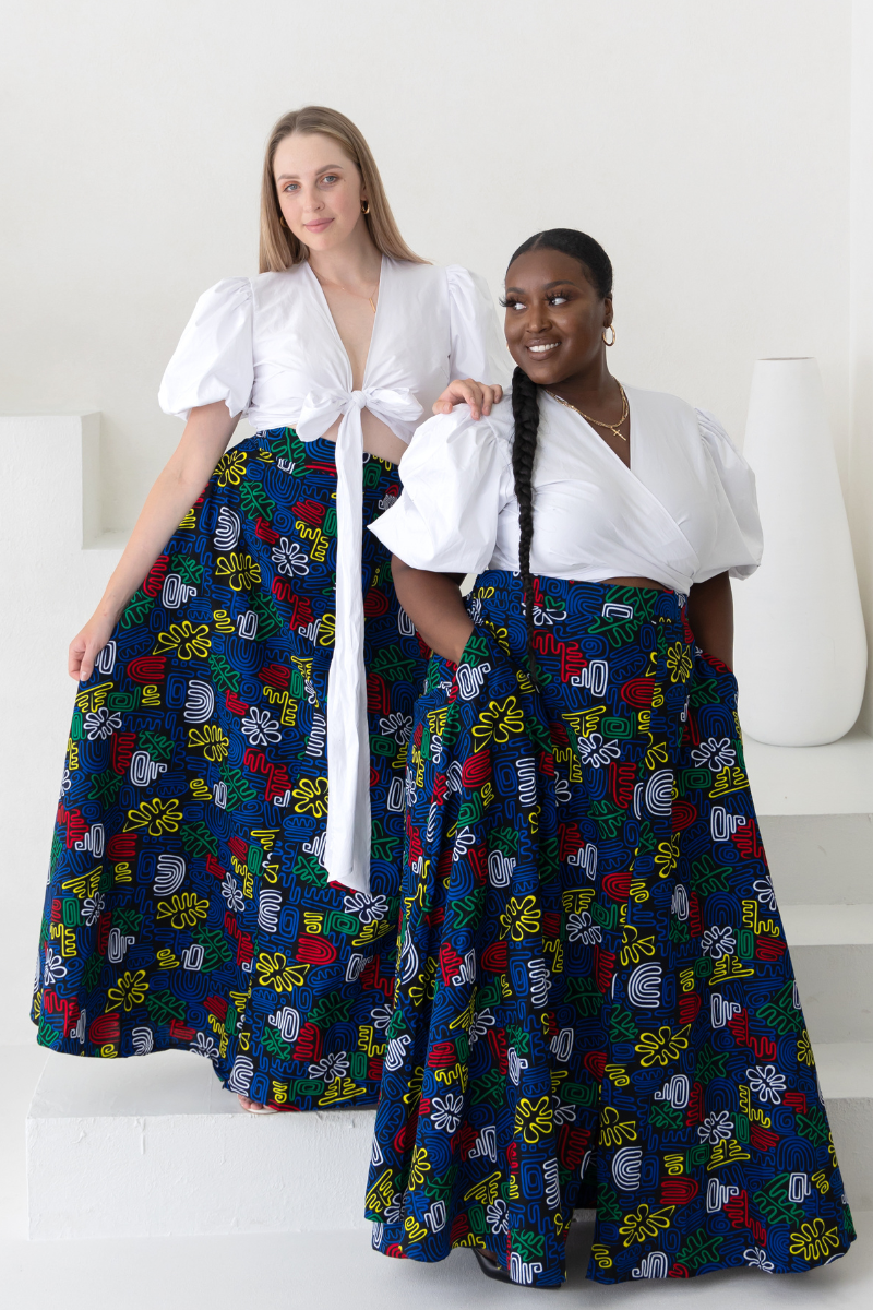 African Slit Skirt and Top , Maxi Skirt and Top , African Print Dress,  Women's Fashion, Ankara Print, African Attire -  Australia
