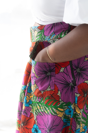 Yeni African Print Midi Skirt (Bloom)