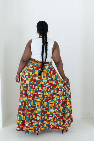 TOLU African Print Maxi Skirt
