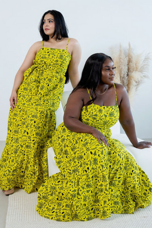 Simi African Prints Maxi Dress (Yellow)