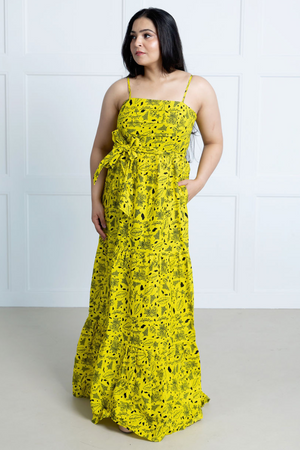 Simi African Prints Maxi Dress (Yellow)