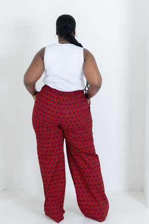 ELLY AFRICAN PRINTS PANTS (RED)