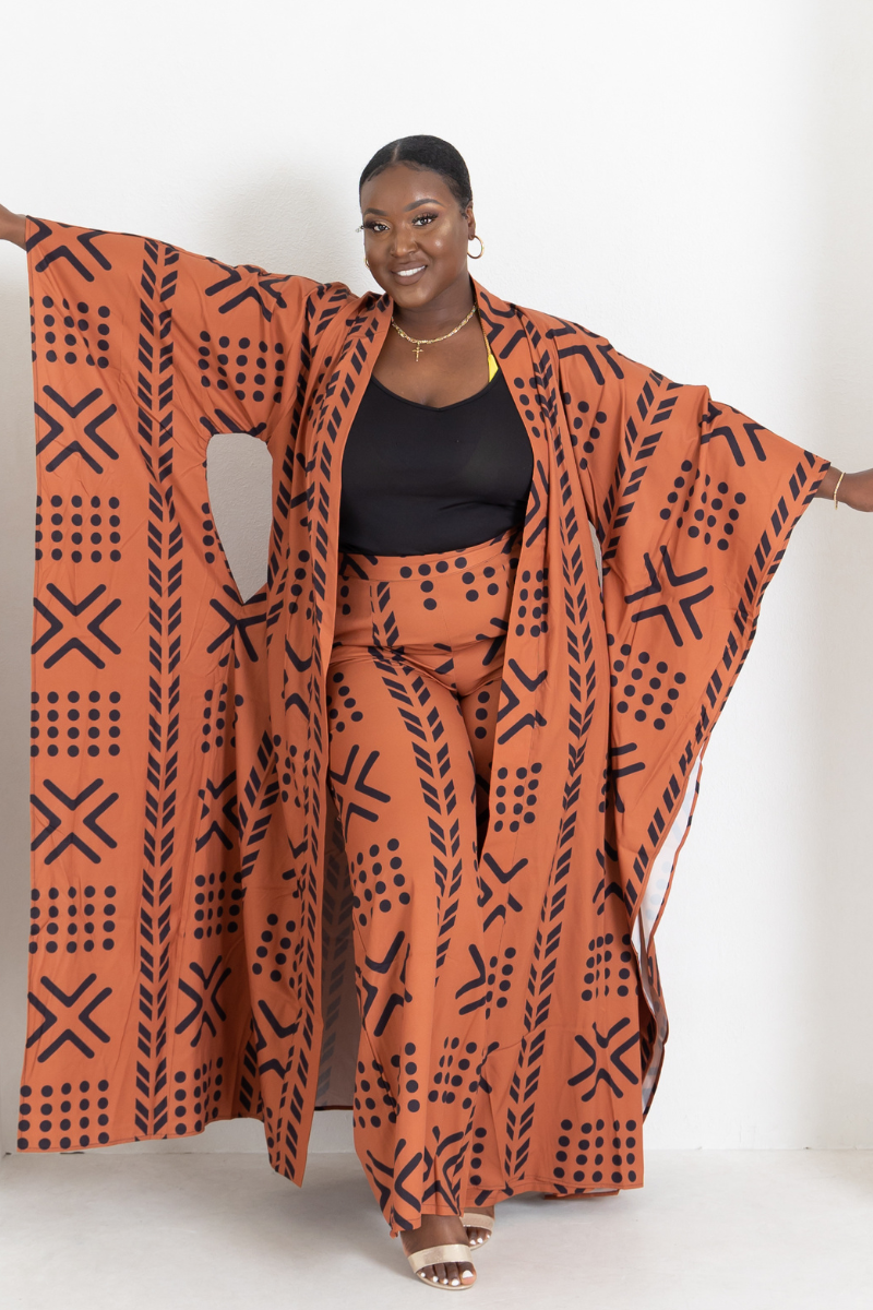 African 2025 print cardigan