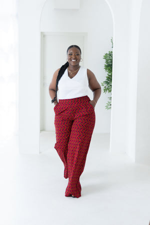 ELLY AFRICAN PRINTS PANTS (RED)