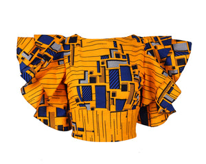 Elly Backless African Prints Top (Yellow)